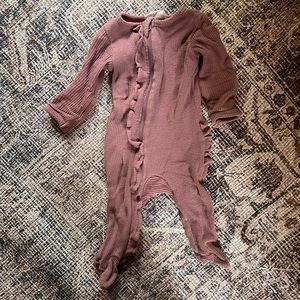 SpearmintLOVE Winterberry Waffle Zip Footie